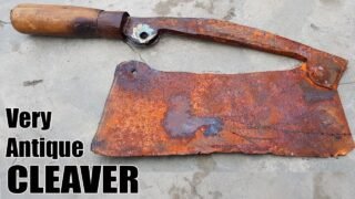 Antique Rusty Butcher’s Cleaver RESTORATION