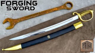 FORGING a Briquet Saber out of Rusted Iron WRENCH – Sword Making