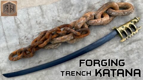 Forging a Trench KATANA out of Rusted Iron CHAIN