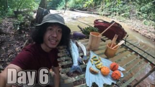 เอาชีวิตรอด 7 วัน 7 คืน วันที่ 6 ตรวจกับดักปลาสะแงะ…!! และการกินอาหารที่กักตุนไว้…!! [ โจโฉ ]