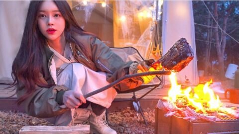 밥굽녀? 숯불 토마호크 스테이크 여러분 이거 맞나요…? 혼자서 에어텐트 접다가 허리 나갈뻔 했어요