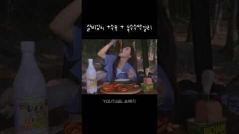[짧먹캠] 매운 실비김치에 통수육 옥수수막걸리 캠핑먹방 #camping