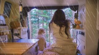 🌧 비바람 부는 깊은 산속에서 차박🚙 | 돼지갈비에 비빔냉면 그리고 막걸리 한잔 | 나만의 자동차 영화관 | 레이 캠핑카