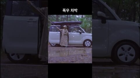 폭우에 차박해보기 🌧️ #camping #우중캠핑 #raincamping