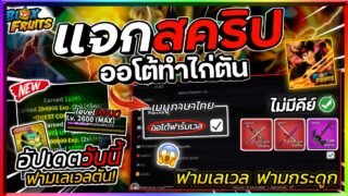 แจกสคริป Blox Fruits มือถือล่าสุด เมนูภาษาไทย ฟาร์มเวล 1-2600 ฟามไวมาก [ไม่มีคีย์]🔥✅