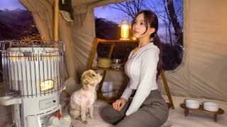 난로에 페퍼로니 피자 굽고 파닭전에 꿀막걸리 마시는 캠핑 먹방 브이로그 | 대형텐트 철수만 5시간 걸렸어요 | 애견동반 캠핑