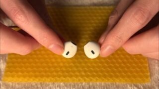 ASMR Tapping and Scratching Beeswax Sheet with Earphone Mic (No Talking)
