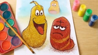 Larva And Glitter Drawing, ASMR, Larva Character Drawing Art – Ep 1
