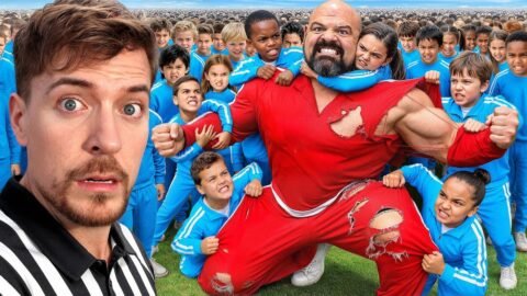 100 Kids Vs World’s Strongest Man!