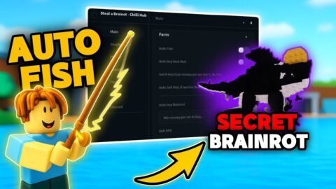 Steal A Brainrot Script *NO KEY* AUTO FISHING, NO HIT, INVISIBLE ☢️