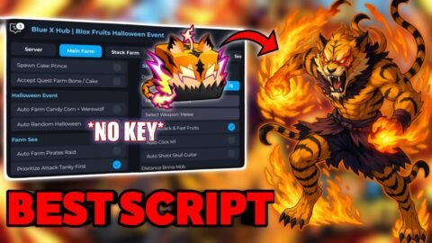 [🎃TIGER🐯] NEW Blox Fruits Script *NO KEY* AUTO FARM CANDY CORN + WEREWOLF, AUTO MASTRY, FRUIT SNIPER