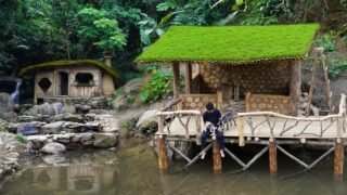 Building a Balcony Over the Fish Pond and a Forest Farm | Off-Grid Life by the Waterfall