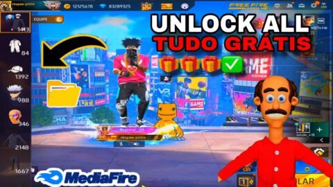 COMO COLOCAR UNLOCK ALL EM 1 MINUTO e LIBERAR TUDO NO SEU FREE FIRE (ENVIANDO PRESENTE) 🎁 ANDROID