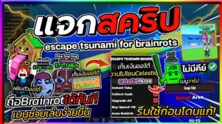 แจกสคริปต์ Escape Tsunami For Brainrots มือถือ วาปไปโซน Celestial เก็บ brainrot ได้ทันที(ไม่มีคีย์)🌊