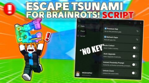 Escape Tsunami For Brainrots Script *NO KEY*- AUTO FARM, SPEED CHANGER, AUTO COLLECT, TP GAP + More!
