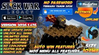 Stick War Legacy Mod Apk v2026.1.476 Terbaru 2026 – Unlimited Money & Unlock All Skins