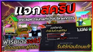 แจกสคริปต์ Escape Tsunami For Brainrots ล่าสุด บินใต้แมพ เป็นอมตะ วาร์ปเก็บ Brainrots [ไม่มีคีย์]🌊💗