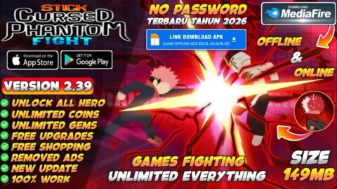 Stickman Cursed Phantom Fight Mod Apk v2.39 Terbaru 2026 – Unlimited Money & Unlock All Hero