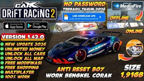 CarX Drift Racing 2 Mod Apk v1.42.0 Terbaru 2026 – Unlimited Money & Unlock All Cars No Reset