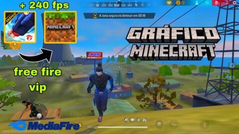 GRÁFICO DE MINECRAFT NO FREE FIRE VERSÃO ANDROID – COMO COLOCAR GRÁFICO E PARAR DE TRAVAR O CELULAR✅