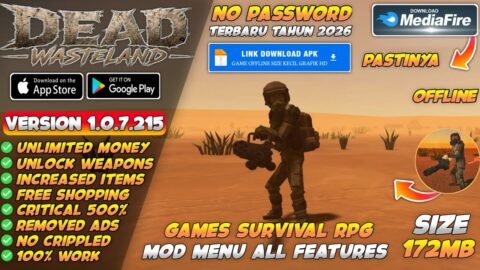 Dead Wasteland Survival RPG Mod Apk v1.0.7.215 Terbaru 2026 – Unlimited Money & Unlock All Items