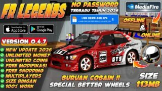 UPDATE !! FR Legends Mod Apk v0.4.7 New 2026 – Unlimited Money & Unlock All Cars