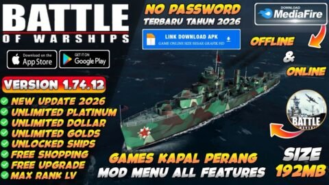 UPDATE !! Battle Of Warships Mod Apk V1.74.12 Terbaru 2026 – Unlimited Money & Unlock All Ships