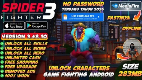 Spider Fighter 3 Mod Apk v3.48.10 Terbaru 2026 – Unlimited Money & Unlock All Characters