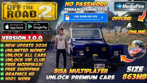 RILIS !! Off The Road 2 Mod Apk v1.0.0 Terbaru 2026 – Unlimited Money & Unlock All Cars Premium Vip