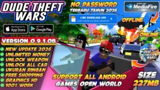 Dude Theft Wars Mod Apk v0.9.1.0b Terbaru 2026 – Unlimited Money & Unlock All Weapon