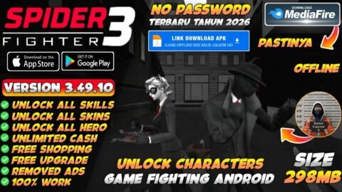 Spider Fighter 3 Mod Apk v3.49.10 Terbaru 2026 – Unlimited Money & Unlock All Characters