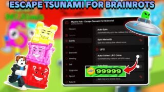 [🛸NEW] Escape Tsunami For Brainrots Script – AUTO FARM, GOD MODE, UFO COINS, NO KEY!