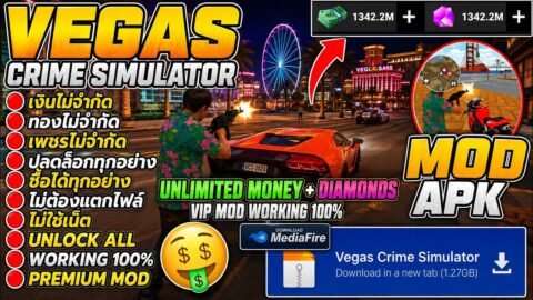 Vegas Crime Simulator (MOD, Unlimited Money) 6.6.8 แจกโปร เงิน/เพชร ไม่จำกัด ซื้อได้ทุกอย่าง
