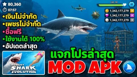 Hungry Shark Evolution (MOD, Coins/Gems) 14.3.0 แจกโปร เงินไม่จำกัด/ซื้อของฟรี ได้จริง